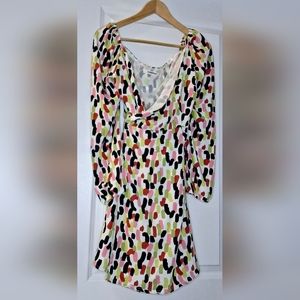 Glamourous Colorful Abstract Print Wrap Dress (10)